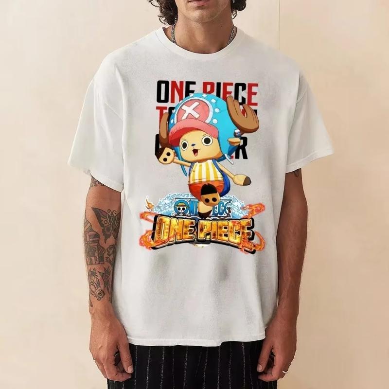 One Piece Mens Tshirt Tony Tony Chopper Summer Japan Anime Autumn Boys Children Shortsleeved Basic Punk ParentChild Outfit