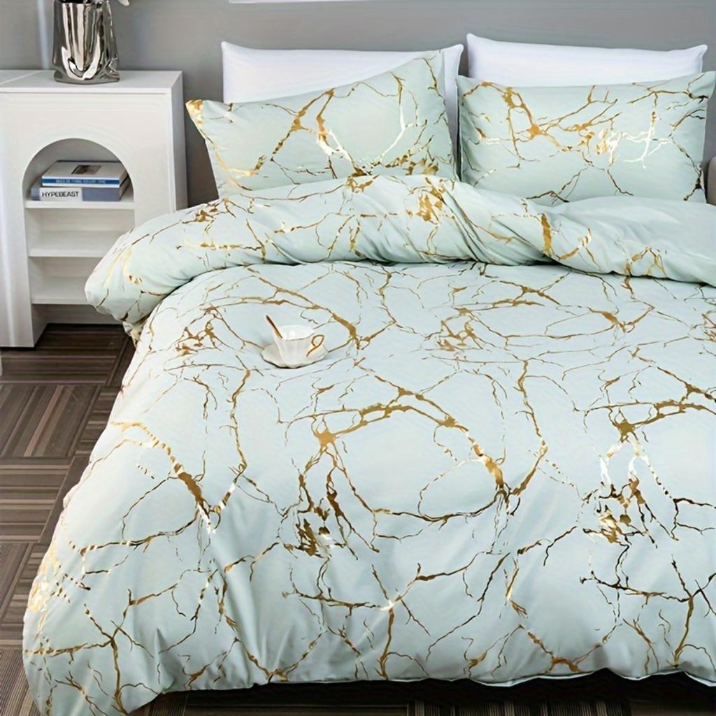 Classic Hot Stamping Texture 3D Print Bedding Set Soft Duvet Cover King Queen Twin Single Size Bithday Gift Bedroom Decoration