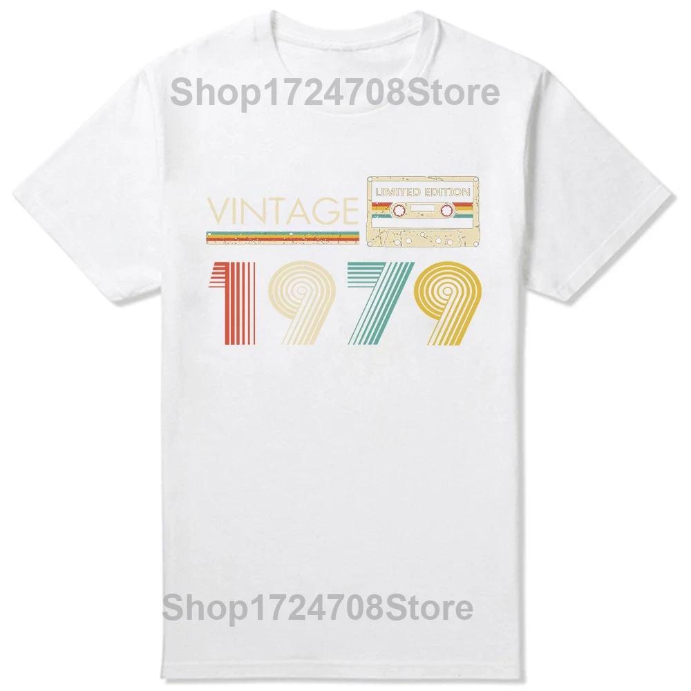 Vintage 1979 Limited Edition 45 Years Old 45th Birthday T Shirts Gifts Cotton Summer Tees Tops Men's Short Sleeve T-shirt