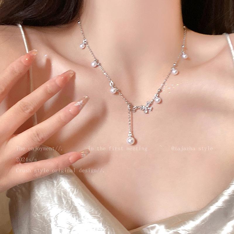 Colier Elegant cu Perle pentru Claviculă - Bijuterii Trendy de Lux Ușor pentru Femei