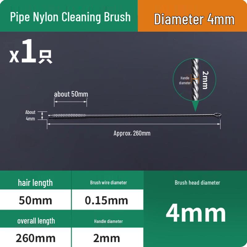 4mm Nylon Extended Handle Cleaning Brush for Tubes & Holes