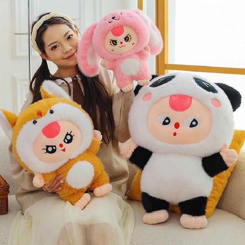 Plush Baby Three Toy Rabbit Animals Stuffed Doll Cartoon Decoration Kids Gift