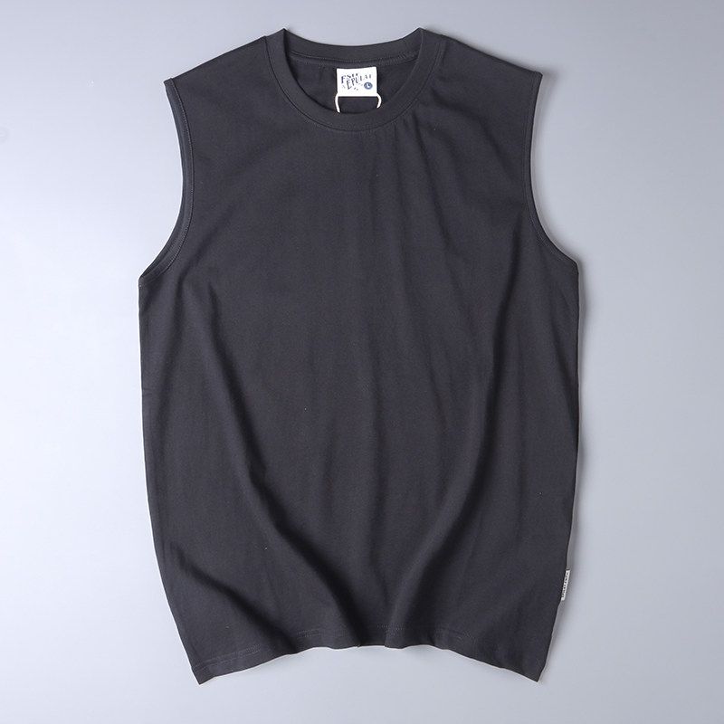 Export Men's Tail Goods Summer Fashion Brand Cotton Sports Undershirt Vest Loose Casual Workout Sleeveless Waistcoat T-shirt