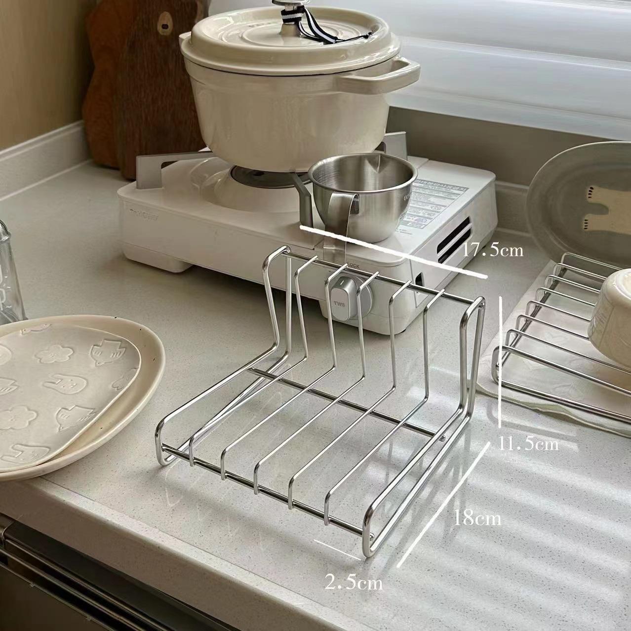 Minimalistischer Ins-Stil Kräftig 304 Edelstahl Küchen-Aufbewahrungsregal Geschirr und Tafelgeschirr Klassifizierungs-Aufbewahrungsregal Abtropfgestell gray