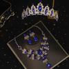 Barockstil Tiara Ohrringe Halskette Luxuriöser Kristall-Kopfschmuck Strass Brautkrone Königin