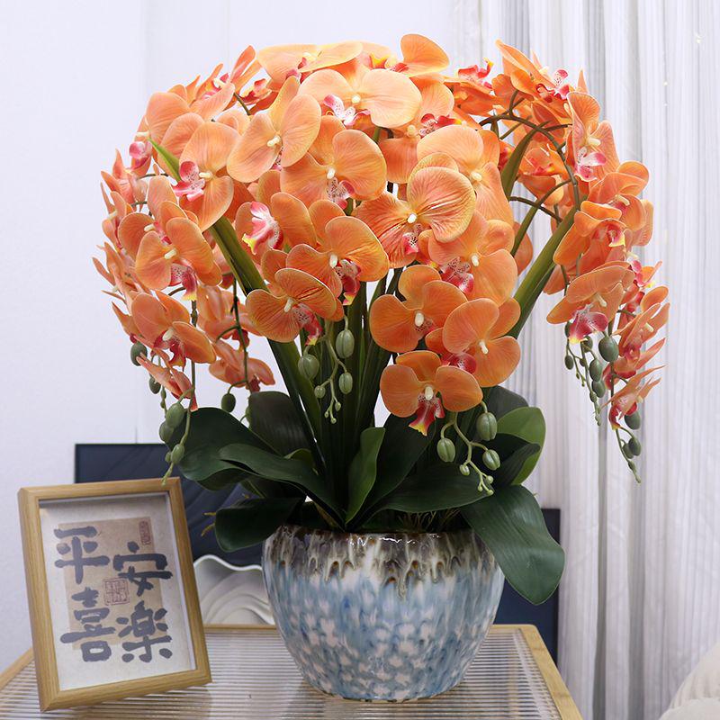 

Очень большой набор увлажняющих цветов фаленопсиса из полиуретана с эффектом прикосновения для декора гостиной, фойе, ТВ-тумбы - Искусственные цветочные украшения