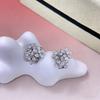 Flower-shaped Diamond-encrusted Ear Stud Women Can Wear, Adding Rivet Elements Fashionable and exquisite high-end customized electroplating 18k gold