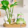 Mini Plant Propagation Station, Hydroponic Glass Vase with Cute Animals Figurine, Home Office Desks Aesthetic Decorations, Gift for Women Plant