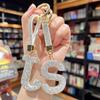 Voller Diamant Diamant Englischer Buchstabe Schlüsselanhänger Englischer Buchstabe Silber Anhänger Kristall Großbuchstabe Buchstabe A bis Z