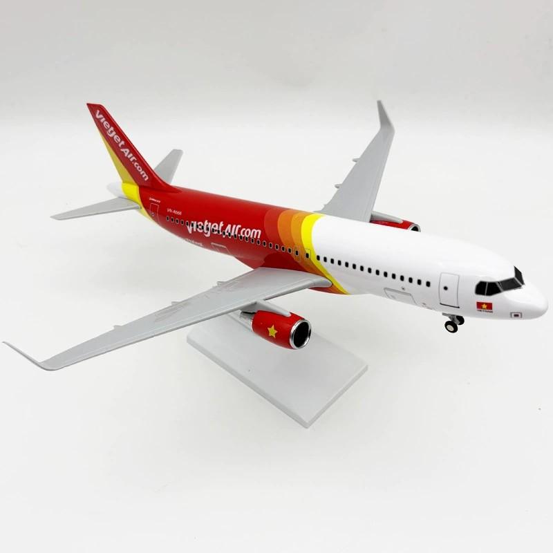 30cm VietJet Airways A320 Diecast Resin Airplane Model Kit with Stand Wheel for Aviation Enthusiast Gift Collection or Plane Toy