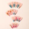 European Spring/Summer Long Pointed 3D Floral Pearl Embellished Wearable Nail Tips Set