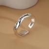 S925 Sterling Silver Retro Thai Irregular Letter Blackened Aged Women's High-end European American Ring