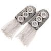 1 Pair Stylish Silver Button pattern Fringe Tassel Chain Epaulet Shoulder Boards Badge