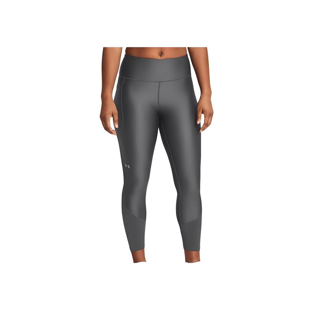 Under Armour Vanish Breeze Simple Solid Color Brand Logo Training High Waist Sports Long Pants Women Bottoms Rhinoceros-Gray 1383602-025