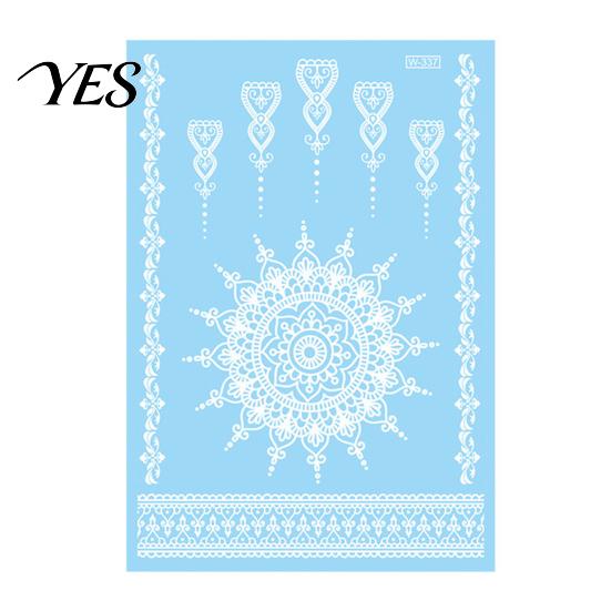 Gentle-On Skin Tattoo White Lace Sticker for Women, Temporary Face Body Fake Decal Arm, Waterproof Wedding Party Festival