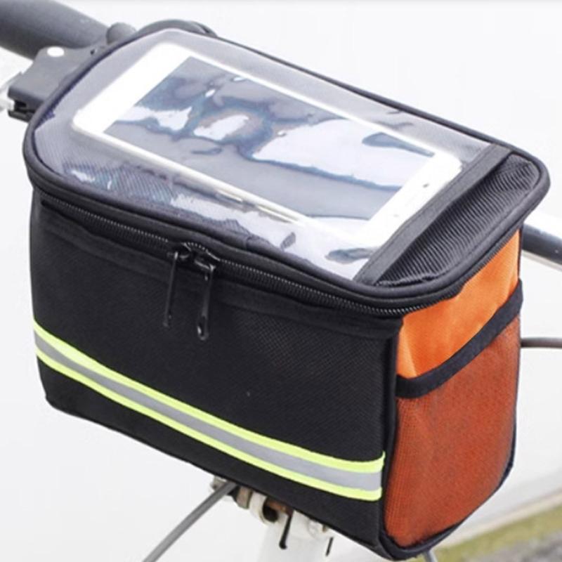 Waterproofs Bike Handlebar Bags Bicycles Front Storage Pouches Cycling Pouches Phone Bags with Removable Shoulder Strap