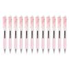 PATIKIL 12pcs Retractable Ballpoint Pen 0.5mm Black Ink Fine Point Smooth Writing Ballpoint Pen Journaling Note Taking Light Pink