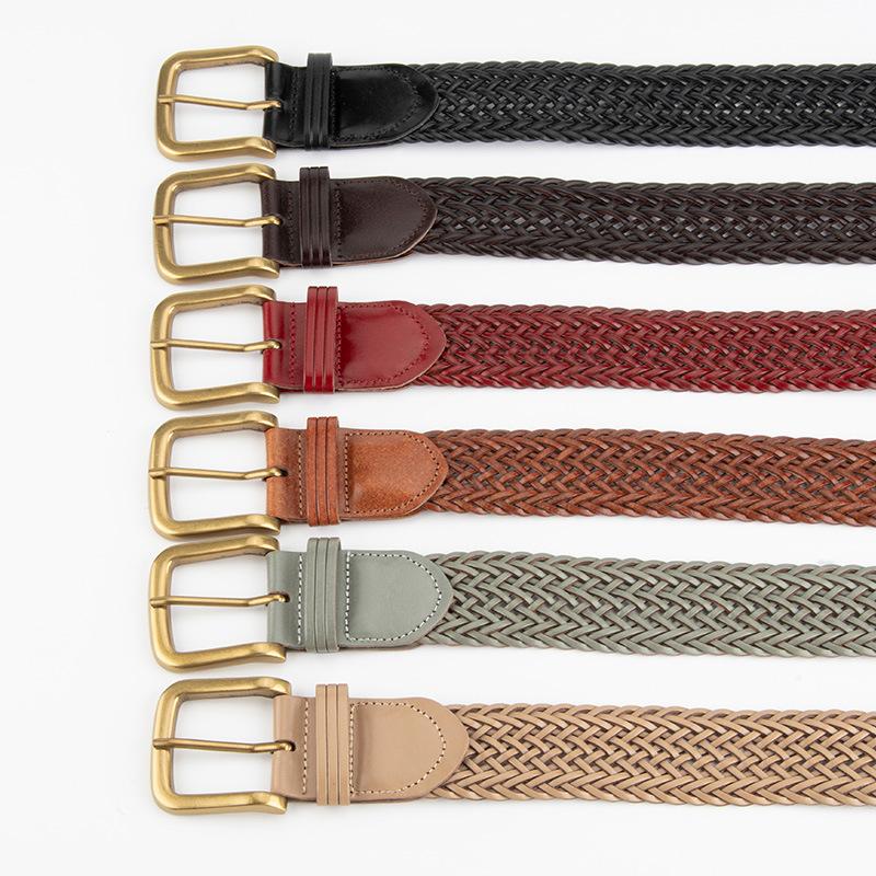 Fashion Braided Belt for Women, Boho Style Retro High-end Versatile Skirt Belt Decoration Non-porous Belt for Women