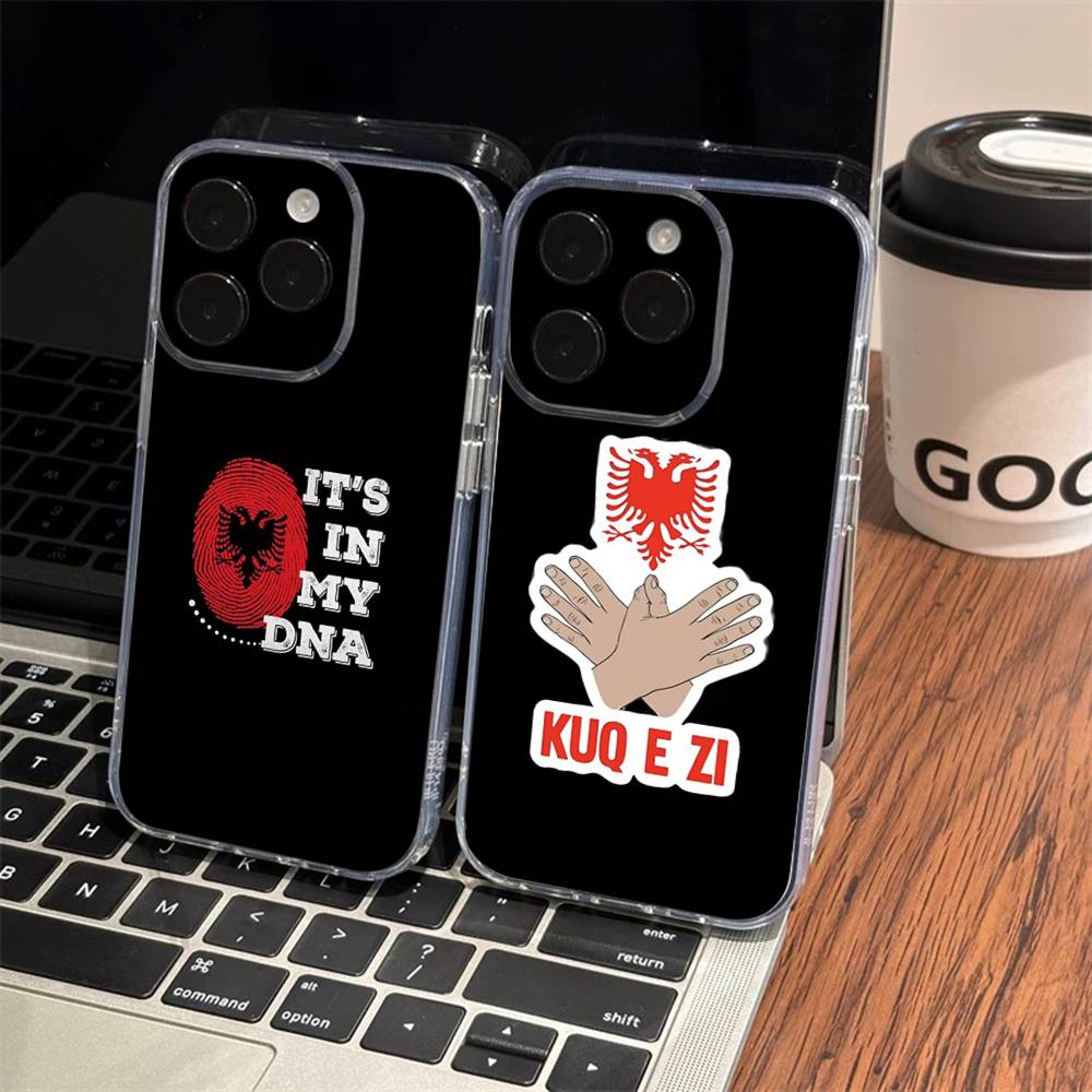 Albania Albanians Flag Phone Case For iPhone 17 15 14 13 11 12 16 Pro Max Plus Mini Transparent Silicone Soft Funda