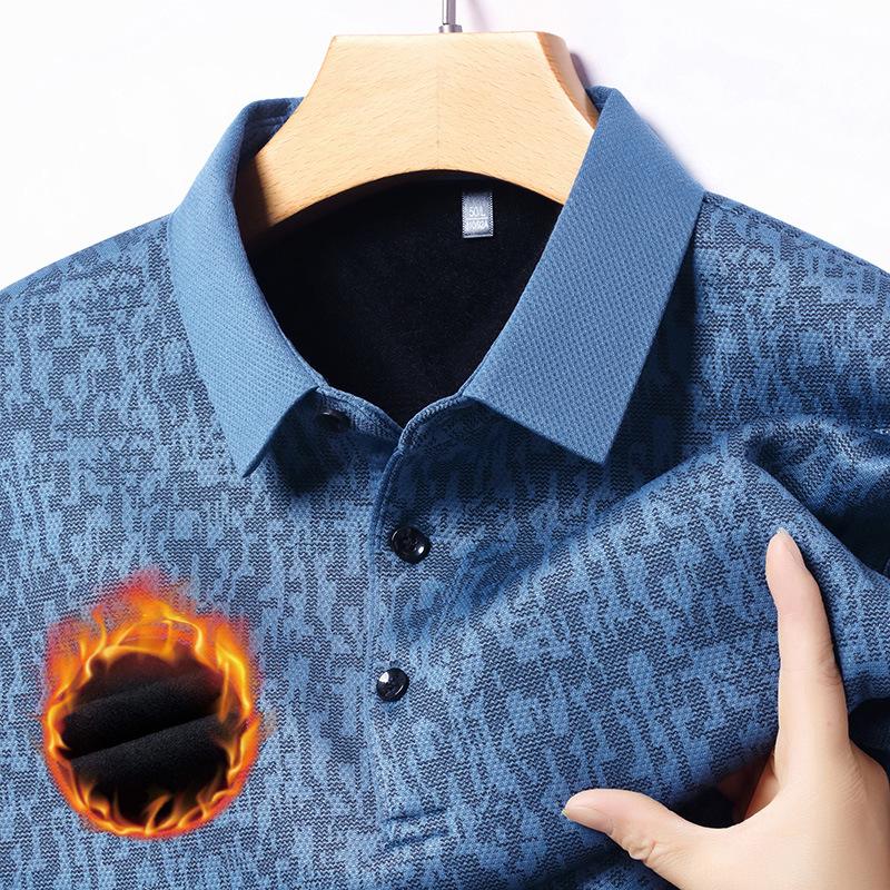 Men s Long Sleevepolo Lapel Collar Business Casual T-Shirt M