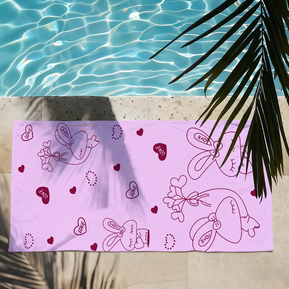 Women Love Bunny Towel Quick Drying Beach Towels Are Suitable For Swimming Pools Camping Yoga And The Gym