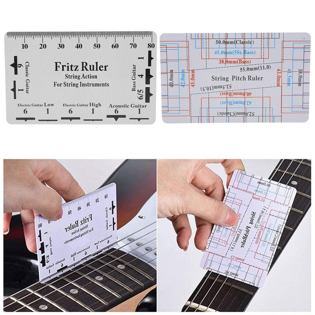 Guitar String Height Measurement Tool Multifunctional Guitar Specification Ruler Card Luthier Tool String Instrument Accessories