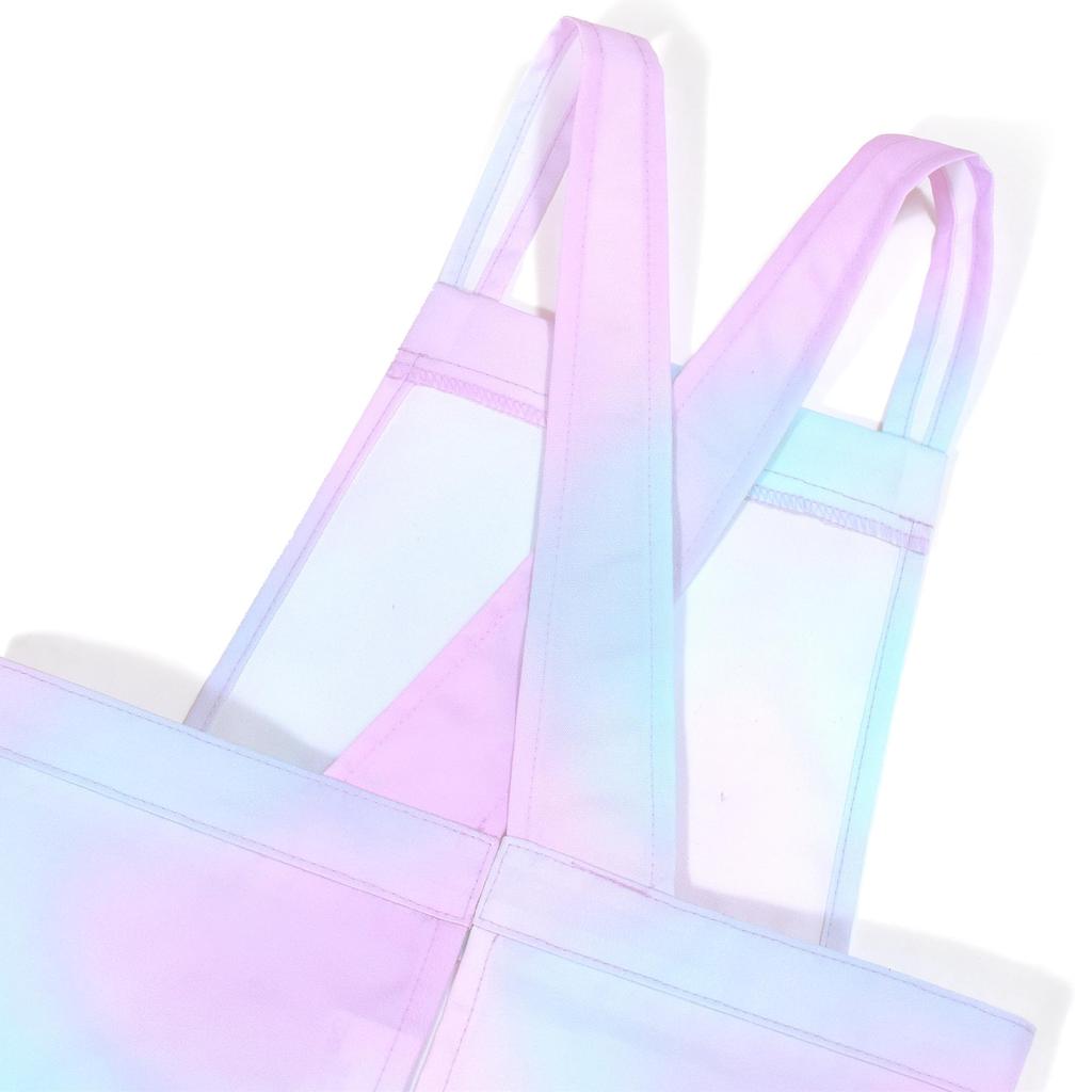 COLORFUL CANDY STYLE Back Cross Apron Water Repellent No Iron Aurora Color Set of 2 Girls Cute Kids Apron Triangle Scarf Set Kids Apron Toddler
