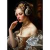 Neo Renaissance Funny Portrait Poster Girl Wearing Headphones Art  Retro Canvas Painting Prints Wall Bedroom Home Decoration