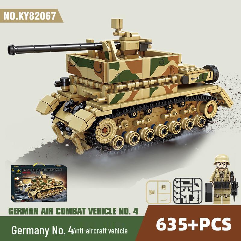 KaiZhi WW2 Tank Building Blocks - Compatible with Lego, Assembly Toy Armored Vehicle for Boys Gift 48x32x7 cm Box