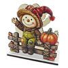Decorative Napkin Stand for Kitchen Fall Scarecrow Wooden Holder, Harvest Pumpkin Rustic Ornaments Dispenser, Thanksgiving Farmhouse Tabletop