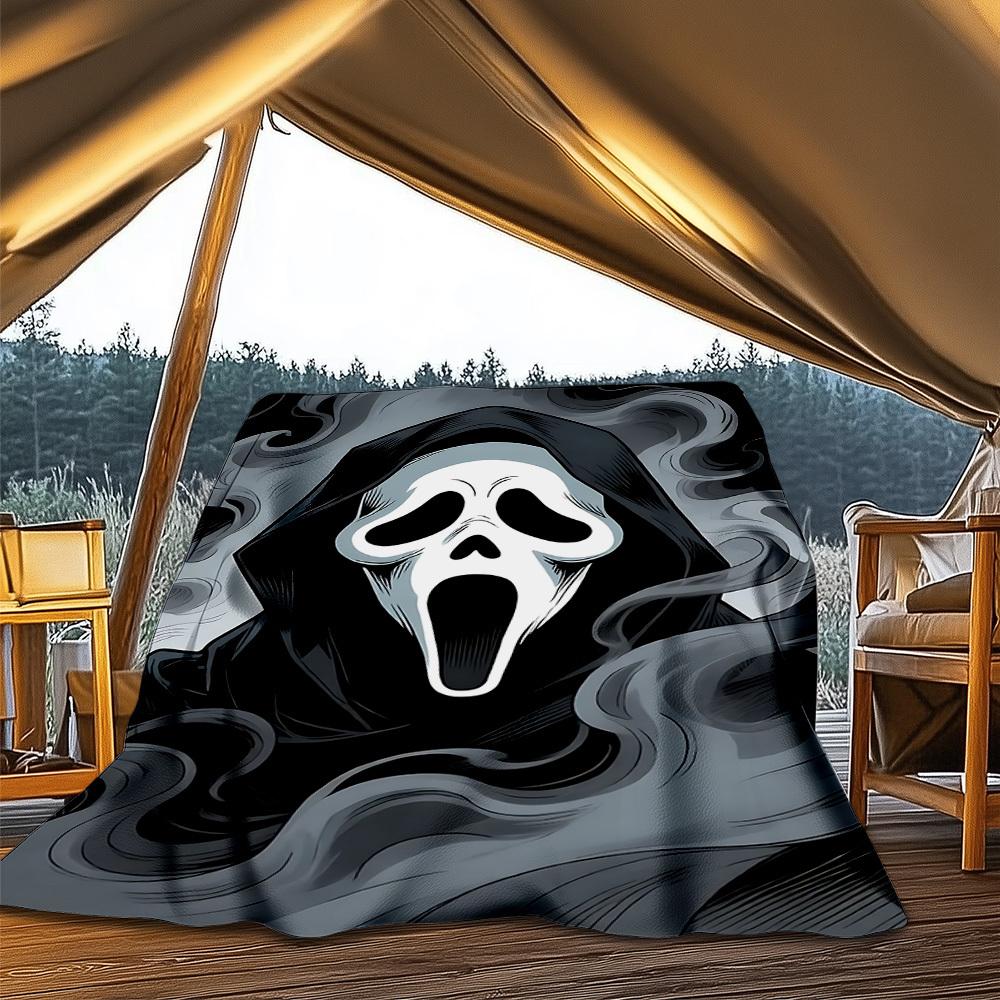 1pc Ghostface Outdoor Soft Blanket Ultra Plush, Warm, Versatile, and Easy Care for Camping, and