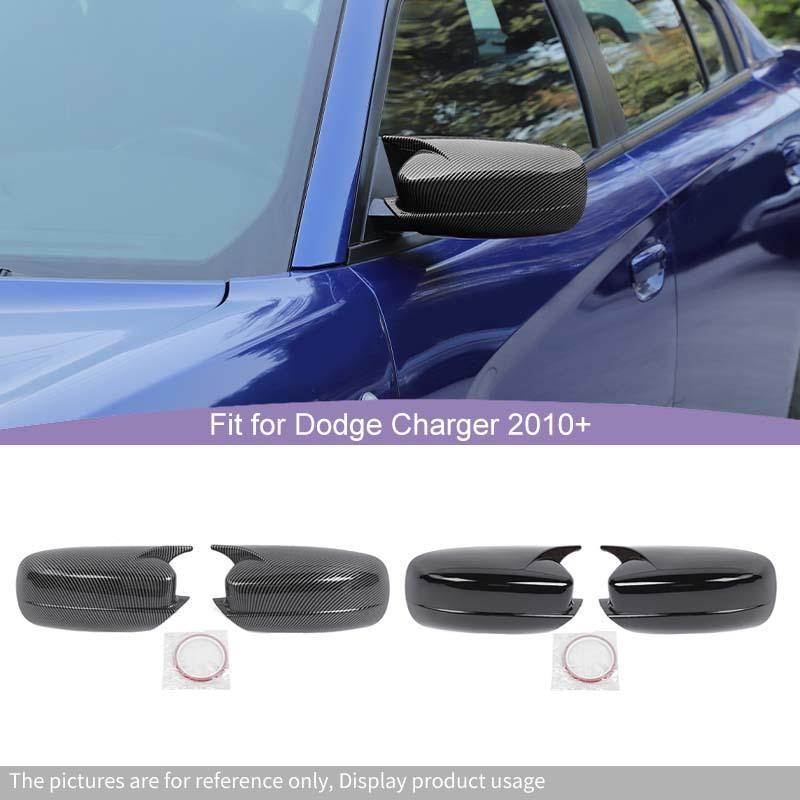 Car Rearview Mirror Decorative Frame Cover For Dodge Charger 2010 Up Car Exterior Accessories , ABS Plastic