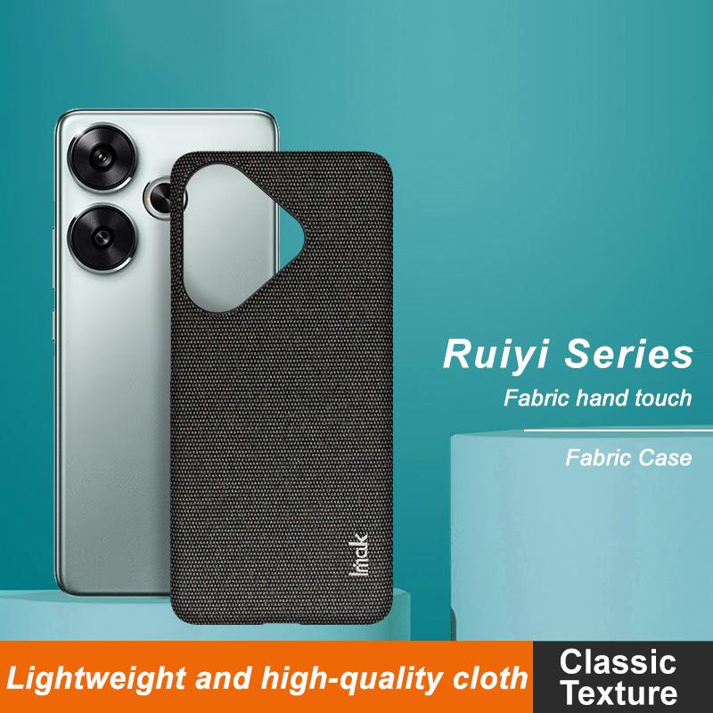 IMAK Ruiyi Series for Xiaomi Poco F6 5G/Redmi Turbo 3 5G Case Fabric Texture Leather+PC Phone Back Cover