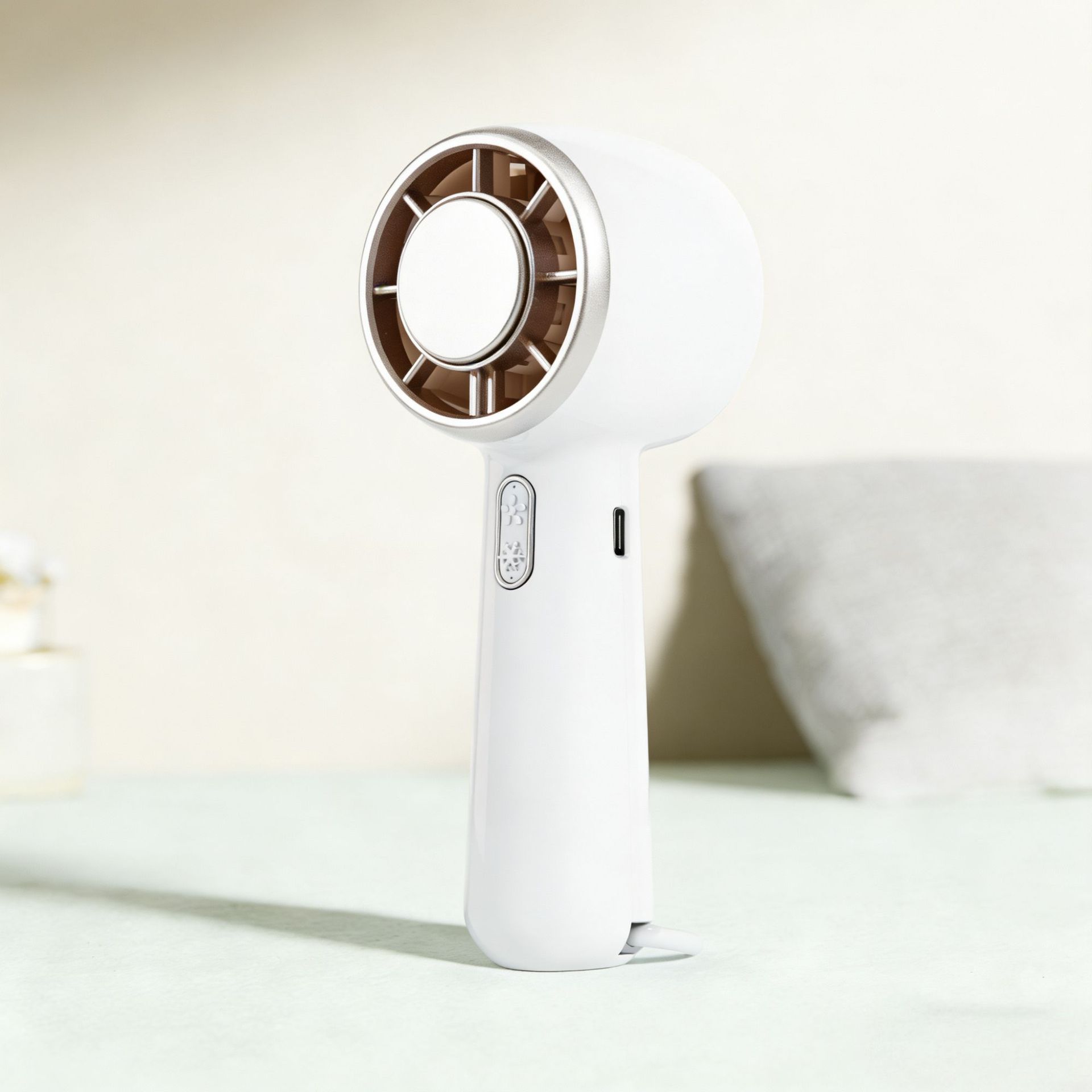 Simple Cooling Turbine Fan Ice Pack Portable USB Charging Handheld Portable Desktop Vertical Non-brushed Motor