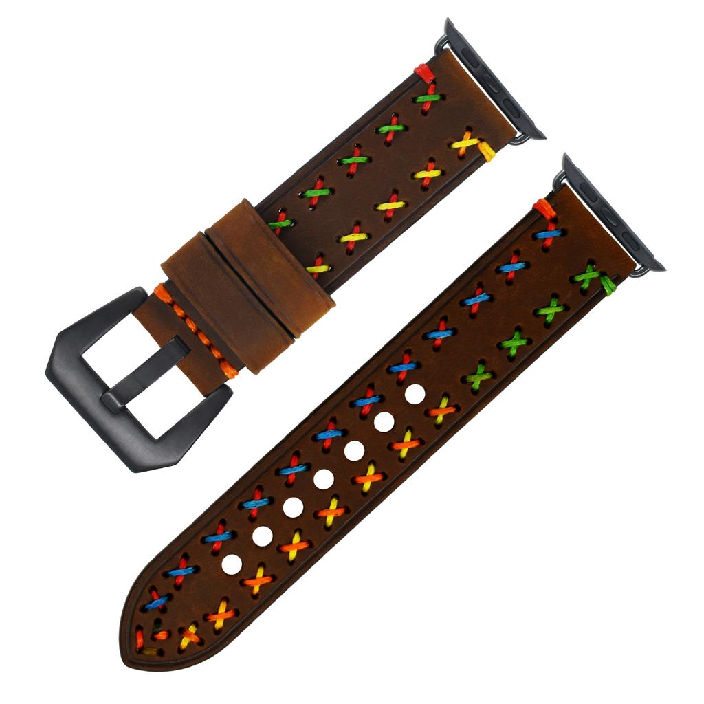 Applicable Apple Applewatch Strap Iwatch8/7/6/Se Leather Top Strap Men And Women
