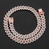 Collana a catena Cuban Link per uomo donna micro pavé in pietra CZ colore oro rosa gioielli hip hop