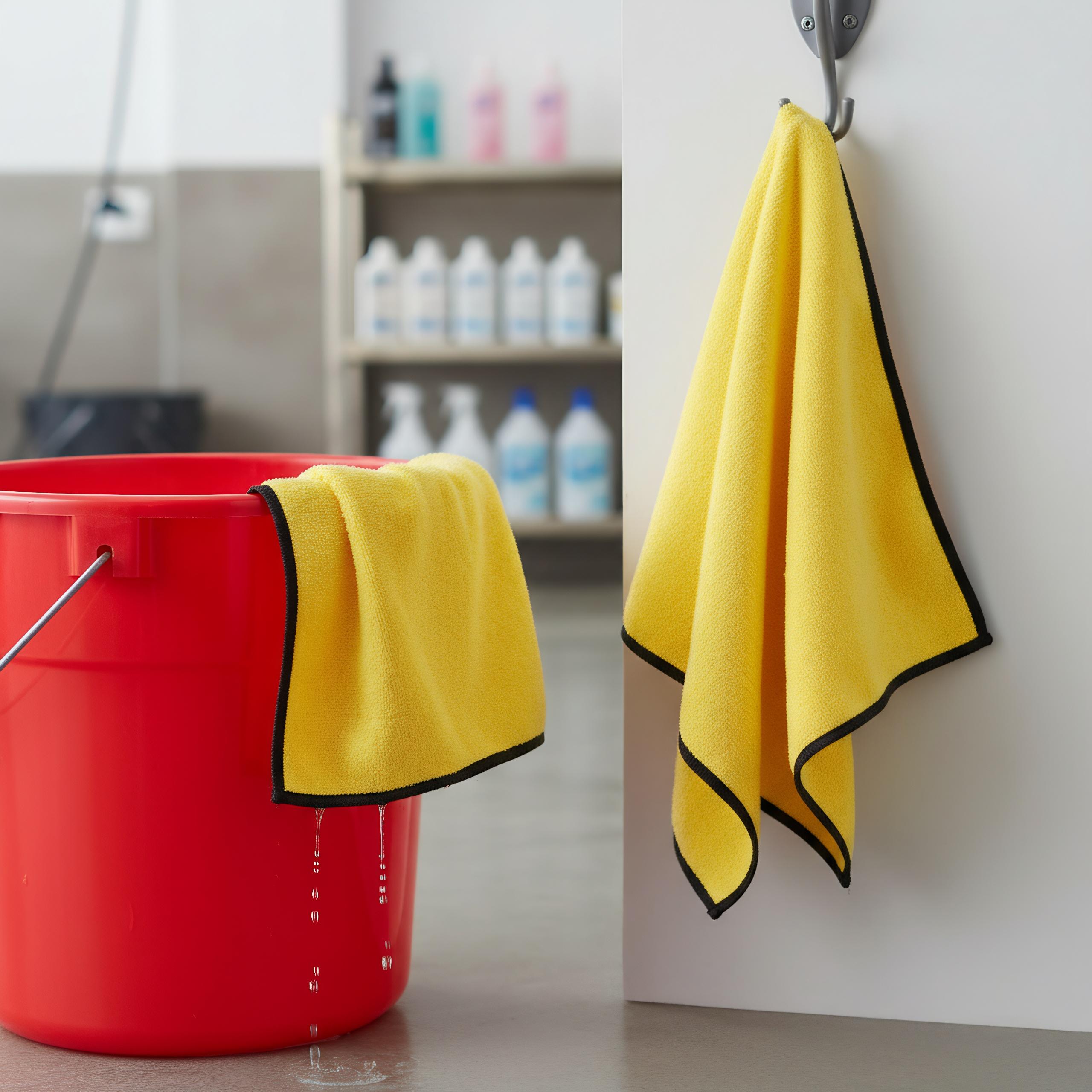 

2 Pcs Absorbent Microfiber Towels 30x16cm, Multi-Purpose Cleaning Cloth for Car Home Glass Surfaces жёлтый