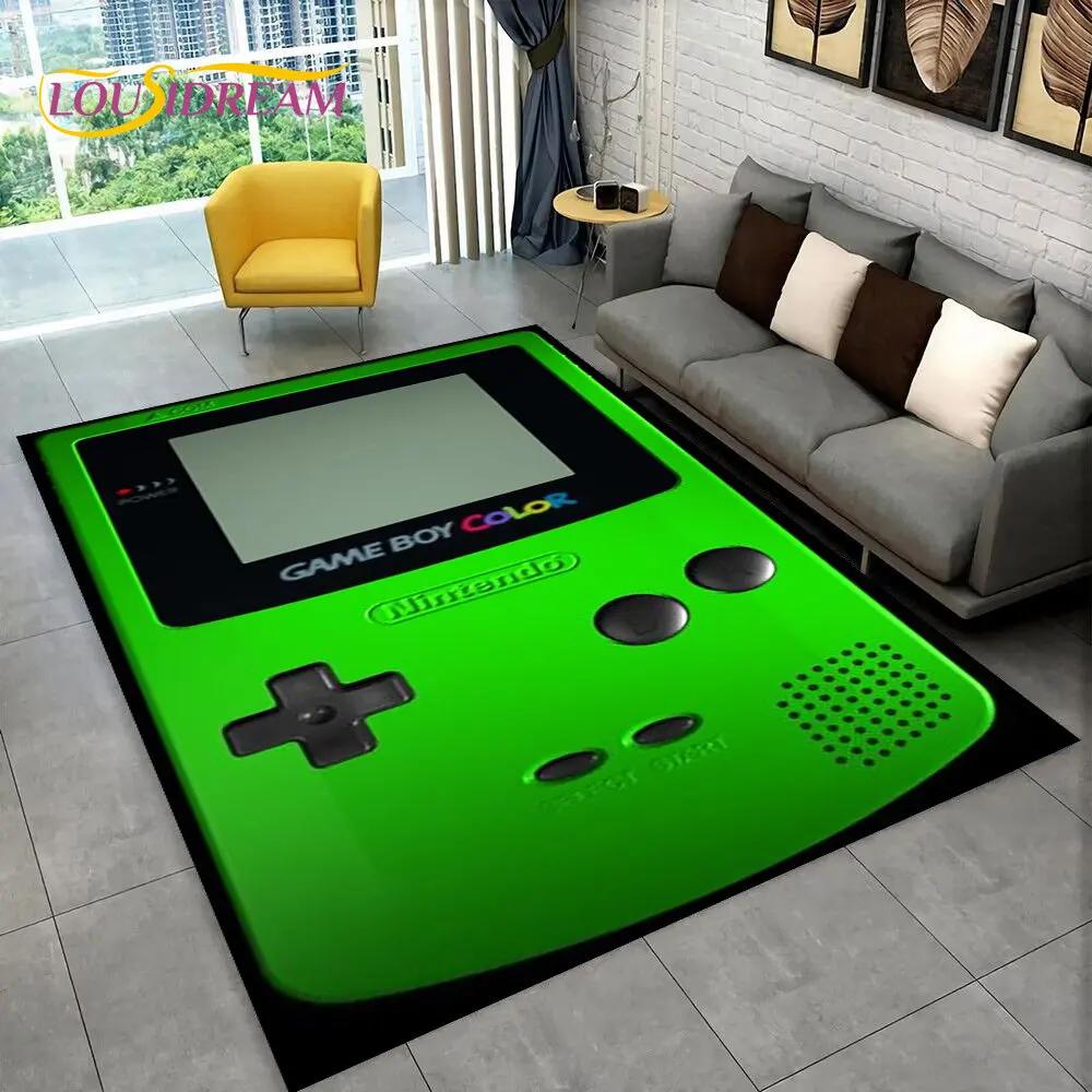 Teppich mit Retro-Spielkonsole Game Boy GBA, Teppich für Zuhause, Wohnzimmer, Kinderzimmer, Sofa, Fußmatte, Dekor, rutschfeste Bodenmatte