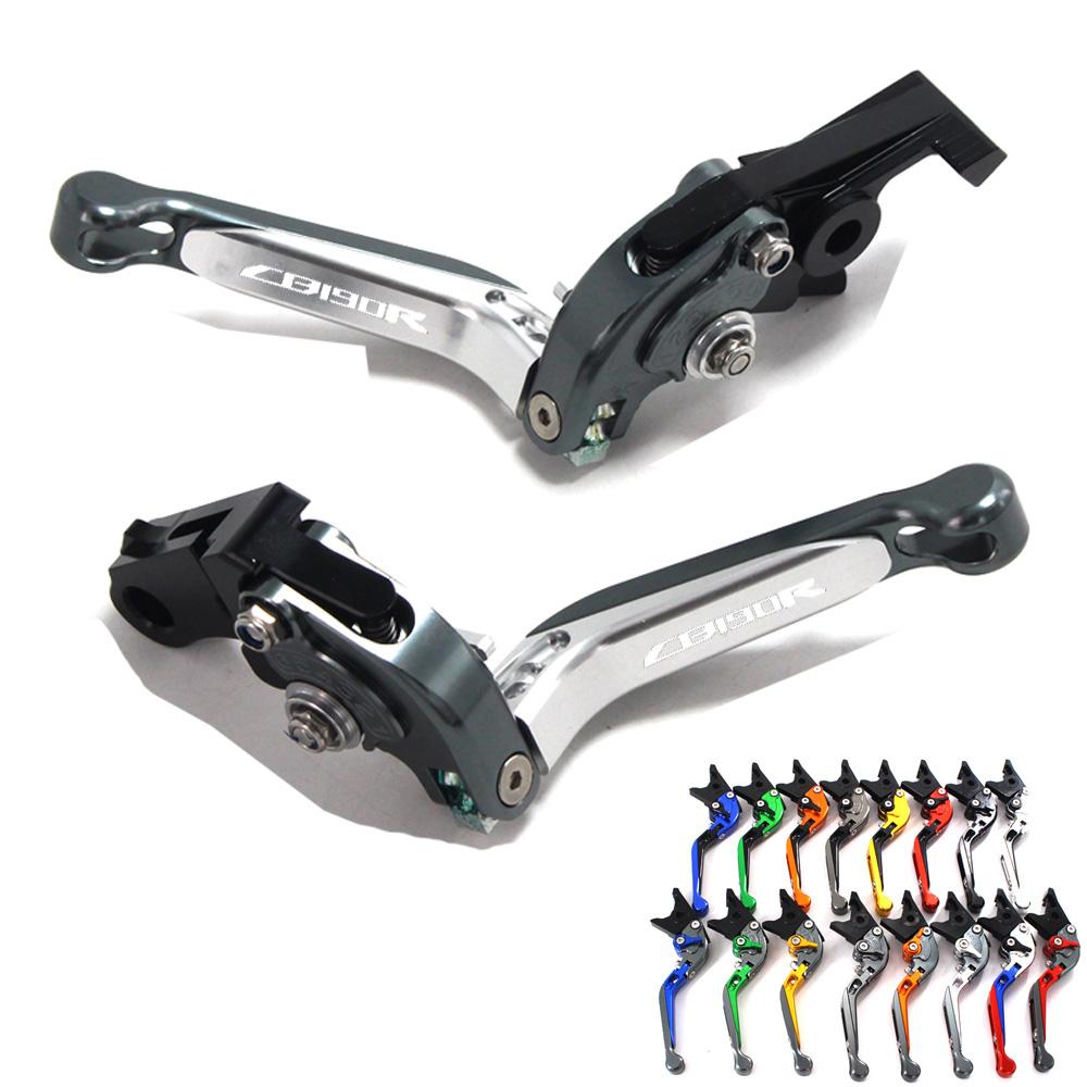 With Logo Motorcycle Folding Extendable CNC Moto Adjustable Clutch Brake Levers For Honda CB 190R CB190R CB 190 R 2015-2017