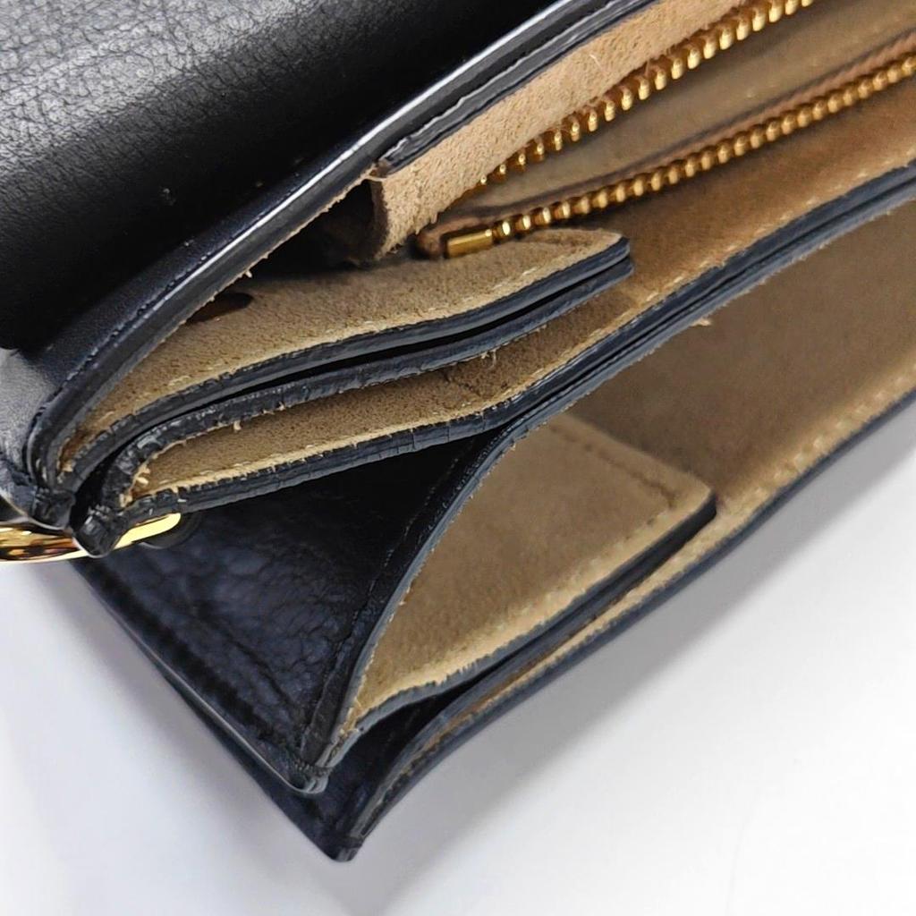 [Pre-Owned] Faye Accordion Style Front Flap Suede Calfskin Crossbody Shoulder Bag - Fair #1WHAMF0