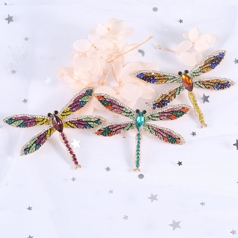 Wind Full Diamond Alloy Dragonfly Brooch, Temperament Versatile Clothing Accessories