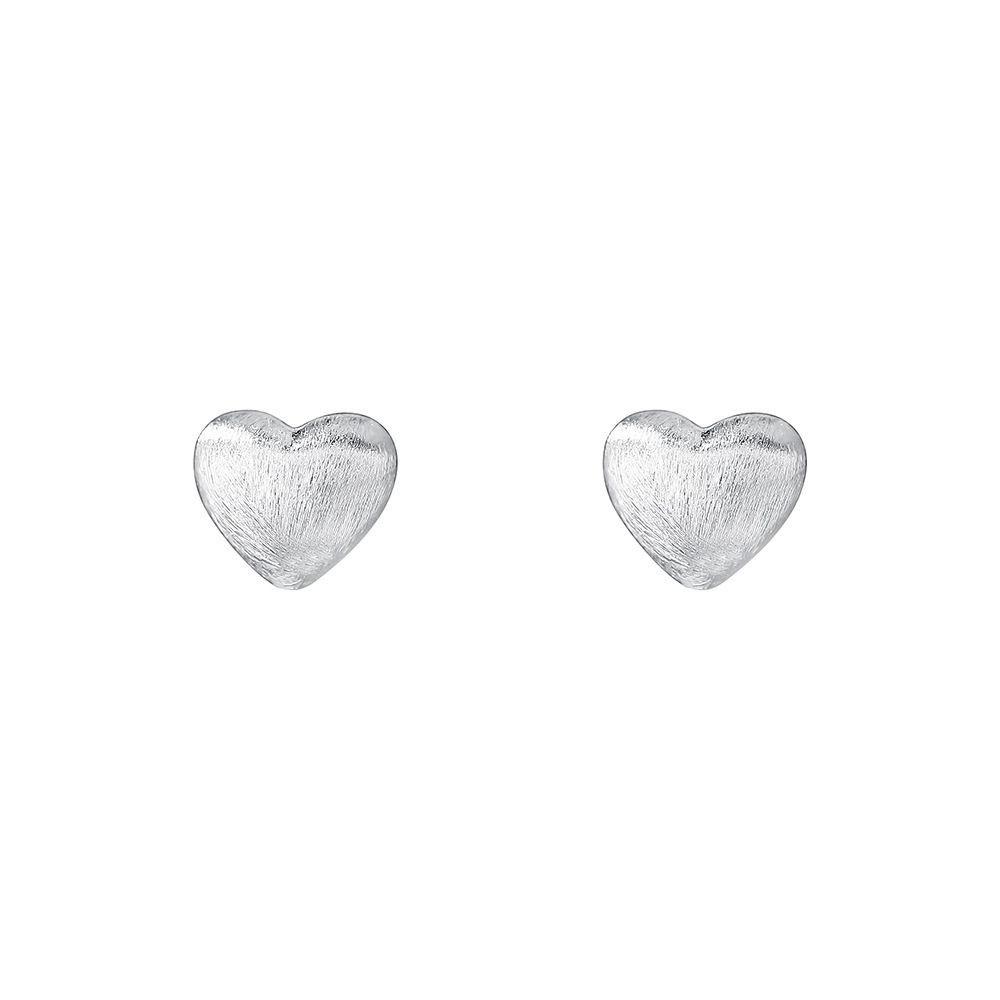 

925 Sterling Silver Frosted Heart Stud Earrings for Women - Minimalist High-End Design. 925 Silver