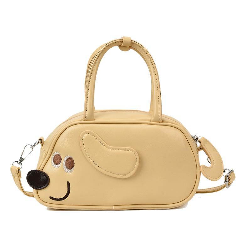 Women's Autumn Cartoon Dachshund Handbag: Versatile Single Shoulder & Crossbody Bag for Street Shopping