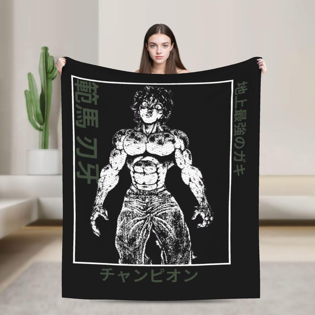 Yujiro Hanma The Strongest Creature Baki Blankets Flannel Winter Breathable Warm Throw Blanket for Home Travel Bedspread