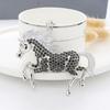 Keychain Pendant Sparkling Rhinestones Horse Design Metal Keyring Decorative Key Holder Bag Decoration