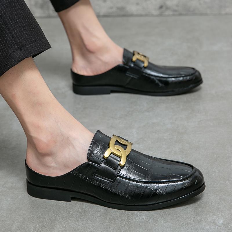 2024 letní designové kožené pánské polobotky Mokasíny Špičaté Ručně vyráběné muly Pohodlné Ležérní Pánské Boty Luxusní Kvalitní Pantofle