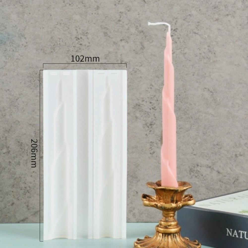 New Silicone Candle Making Mold Non-Stick Geometric Spiral Candle Mould Easily Demold Wax Rod Mold Non-Stick