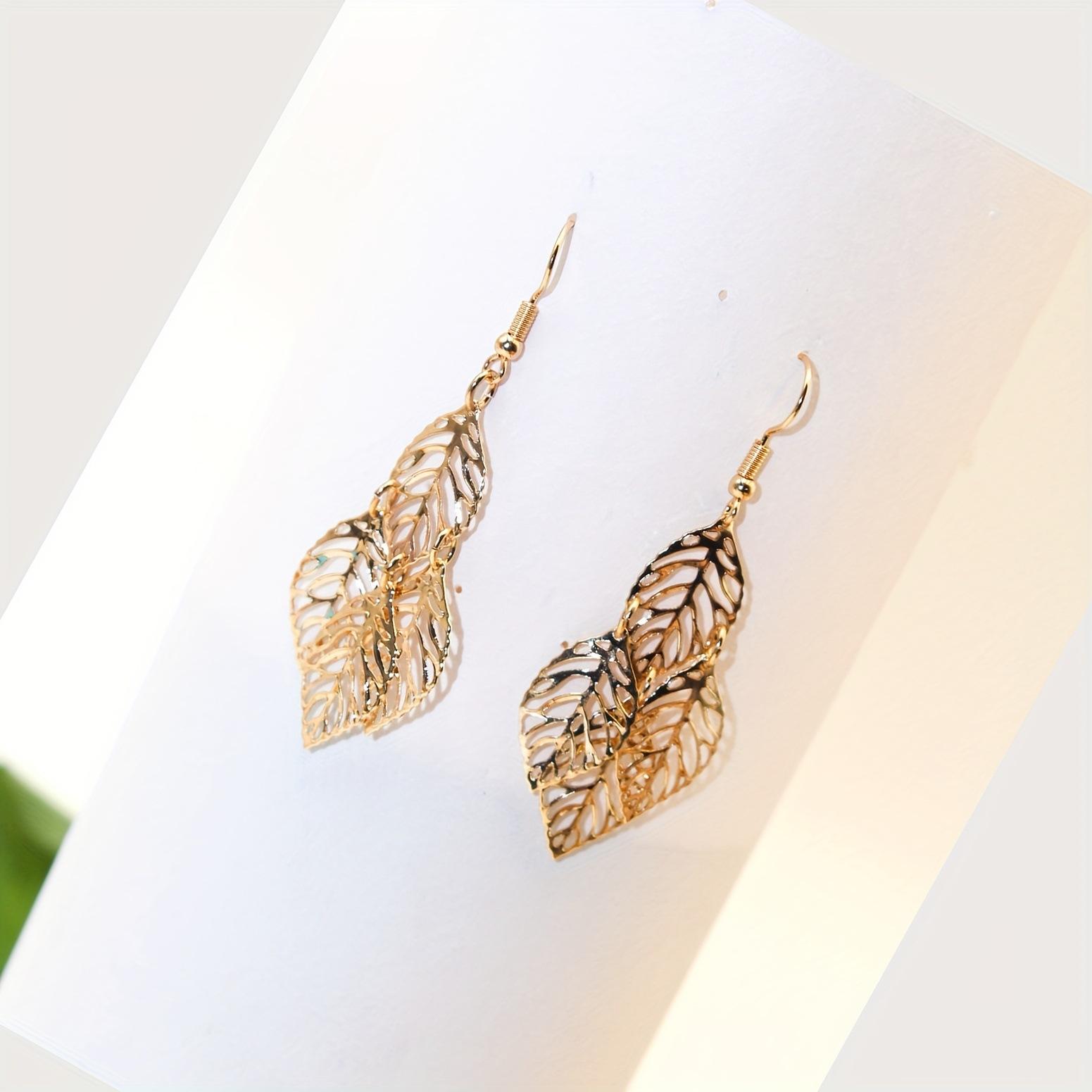 Серьги-листья, женственный темперамент, новый нишевый дизайн, ретро-атмосфера, популярны летом