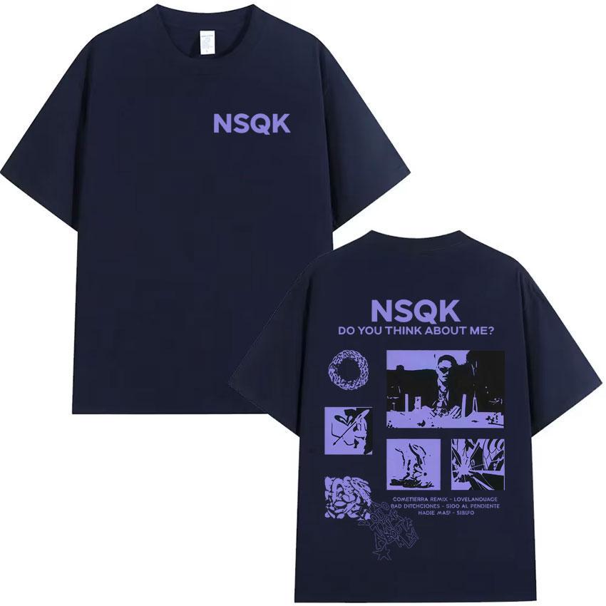 Rapper Nsqk Tour Do You Think about Me Harajuku Print Tshirt Hipster Mens Oversized Tee Shirt High Quality Loose Pop Y2K Tshrit