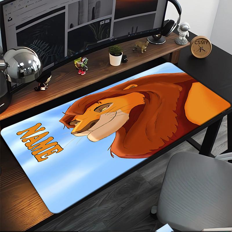 Custom Name Lion Theme Mouse Pad, Non Slip Rubber Base, Multifunctional Office & Home Decor, Perfect for Workspace Personalization.